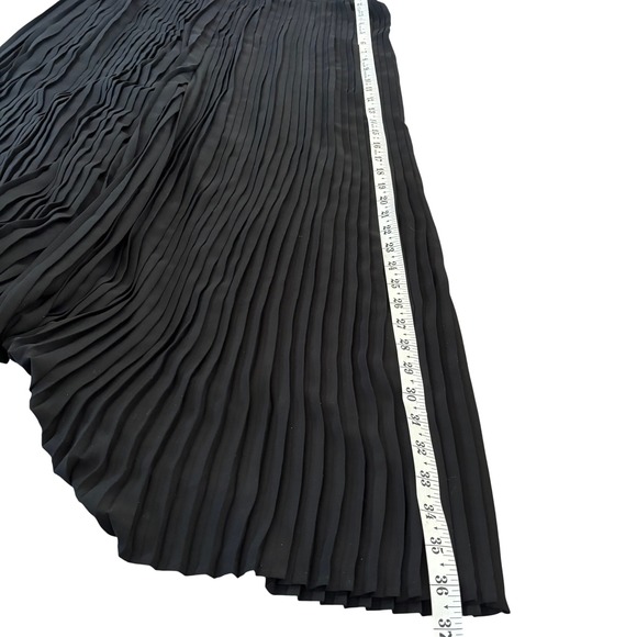 EUC Eileen Fisher Knife Pleated Wide Ankle Pants Sz L Black Skirt Chic - Picture 8 of 11